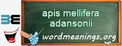 WordMeaning blackboard for apis mellifera adansonii